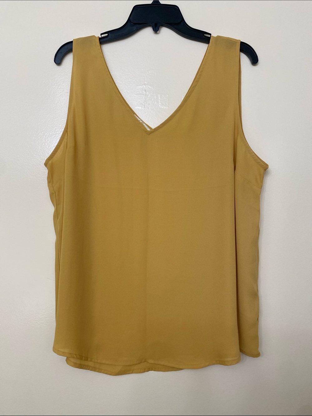 Mustard V-Neck Sleeveless Women's Top